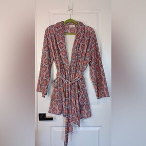 Floral Pink and Blue Women's Robe